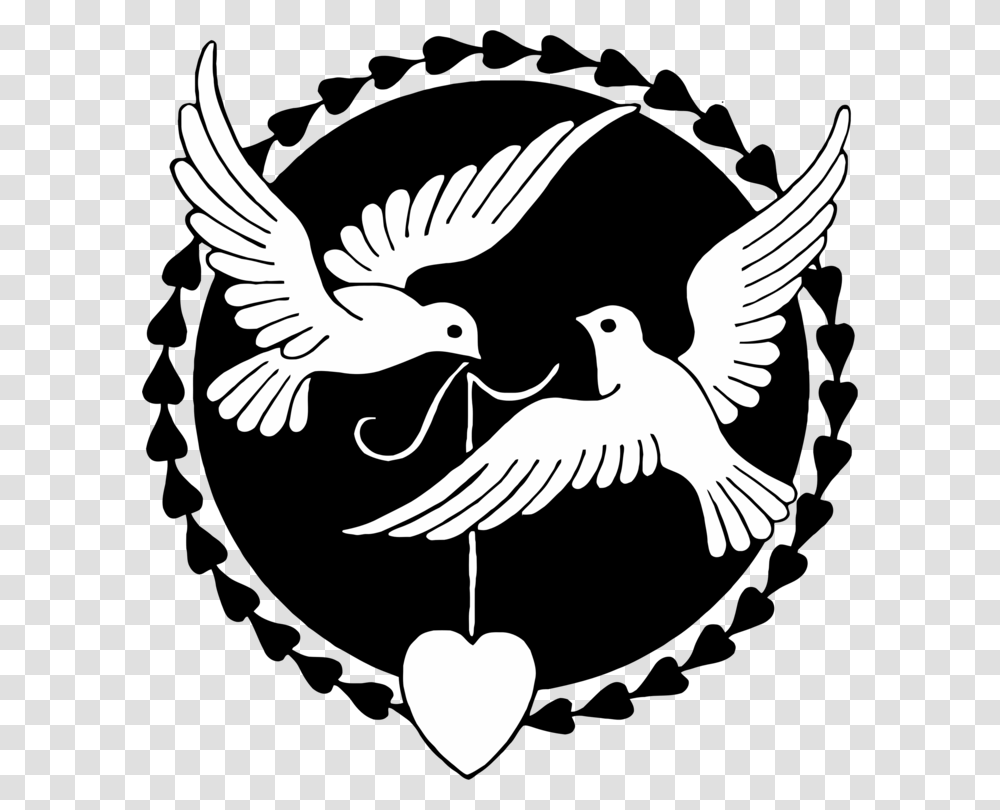 Love Doves Clipart, Bird, Animal, Flying, Stencil Transparent Png