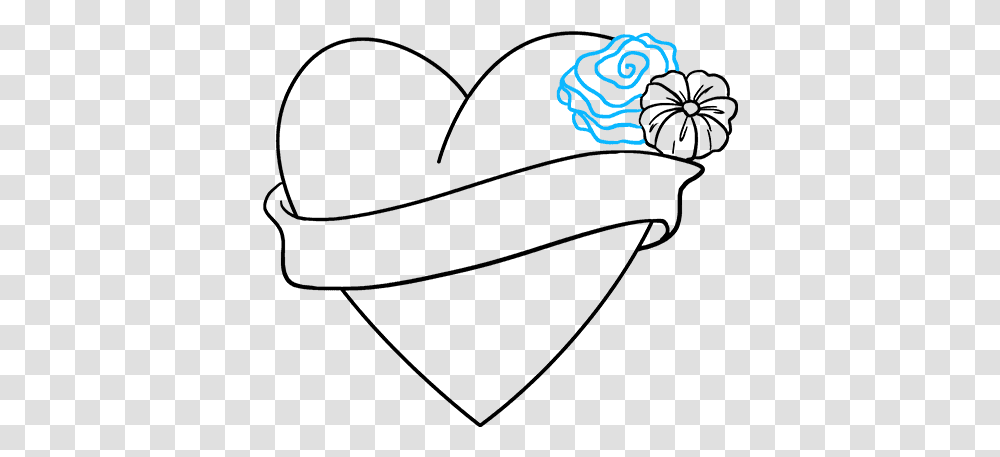 Love Drawing Easy And How To Draw An Love Heart Easy Drawings, Logo, Trademark Transparent Png