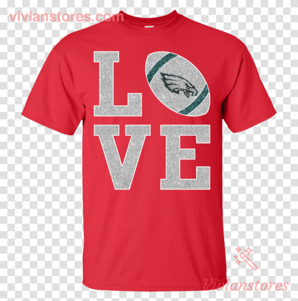 Love Eagles Logo Football Team T Shirt, Clothing, Apparel, T-Shirt Transparent Png