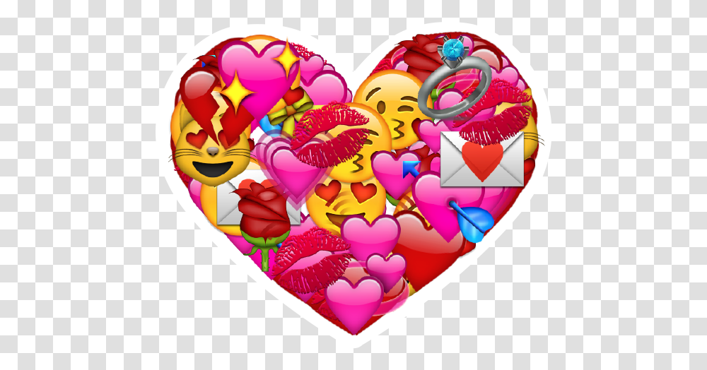 Love Emoji Apple Heart Filled With Emoji, Graphics, Birthday Cake, Dessert, Food Transparent Png