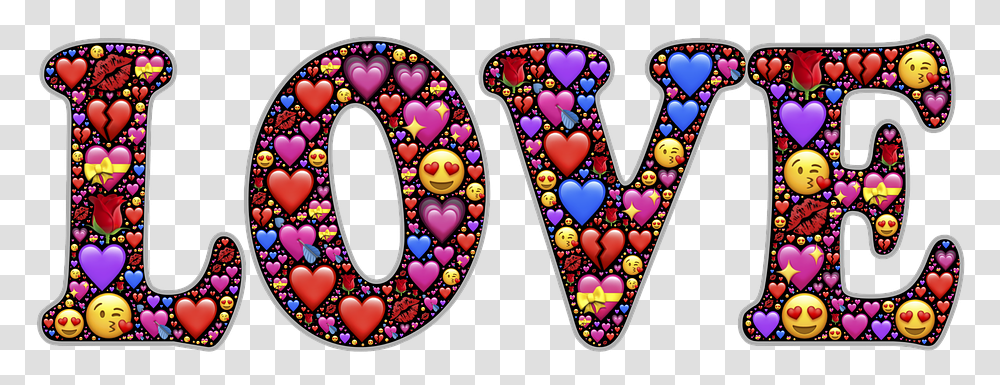 Love Emoji Hearts De Emojis De Amor, Text, Pattern, Rug, Label Transparent Png