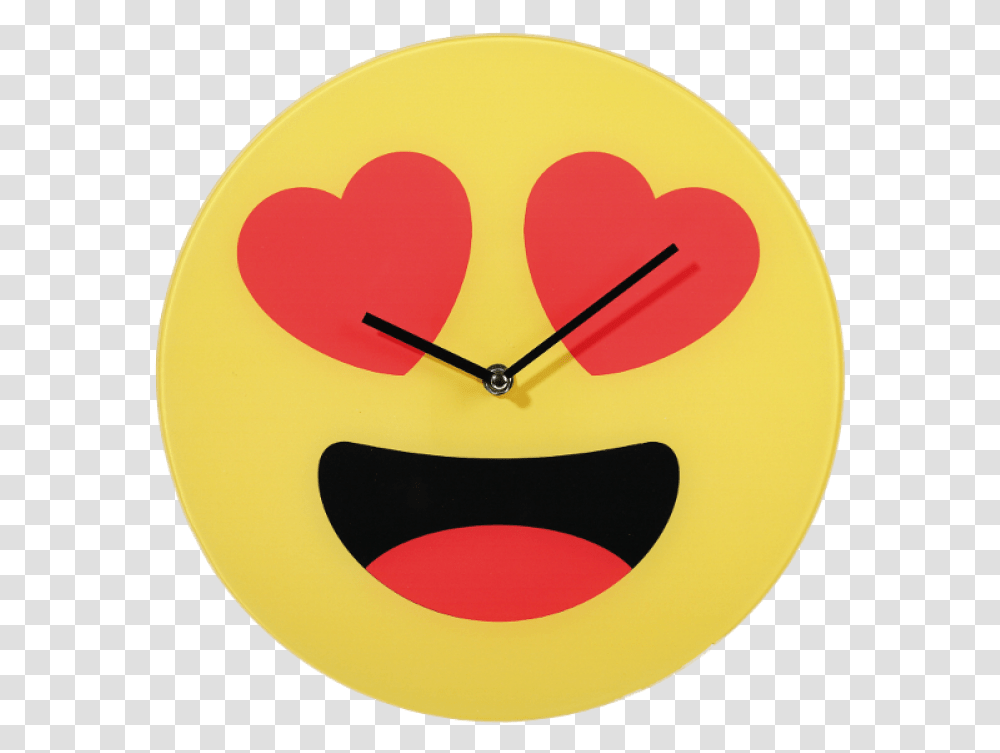 Love Emoji, Wall Clock, Analog Clock Transparent Png
