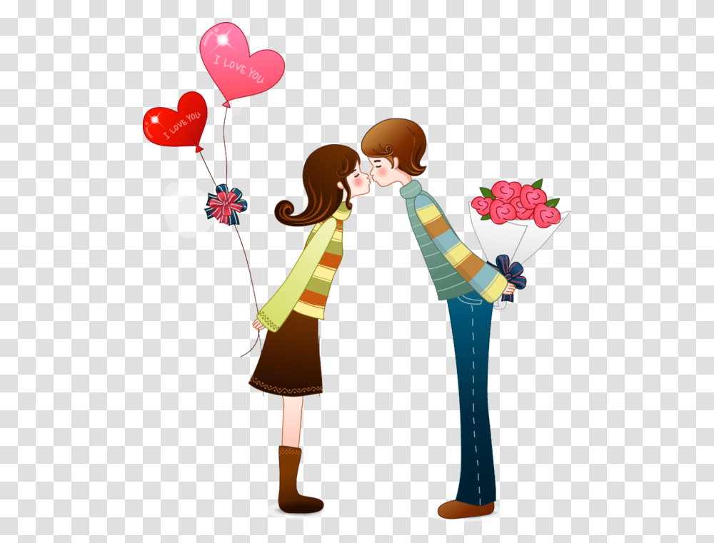Love Falling In Intimate Relationship Flower For Happy Valentines Day Cartoon, Person, Human, People, Leisure Activities Transparent Png