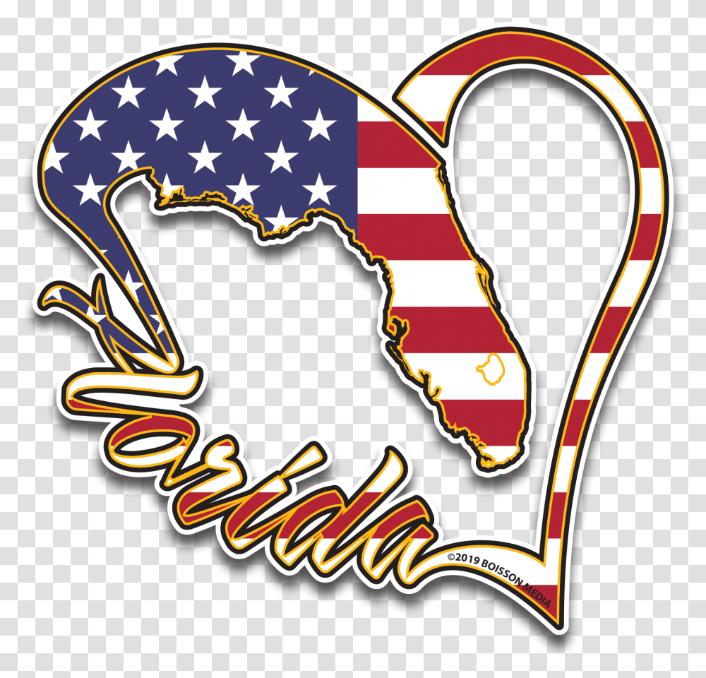 Love Florida American Flag Sticker De Puerto Rico, Symbol, Hand, Logo, Trademark Transparent Png