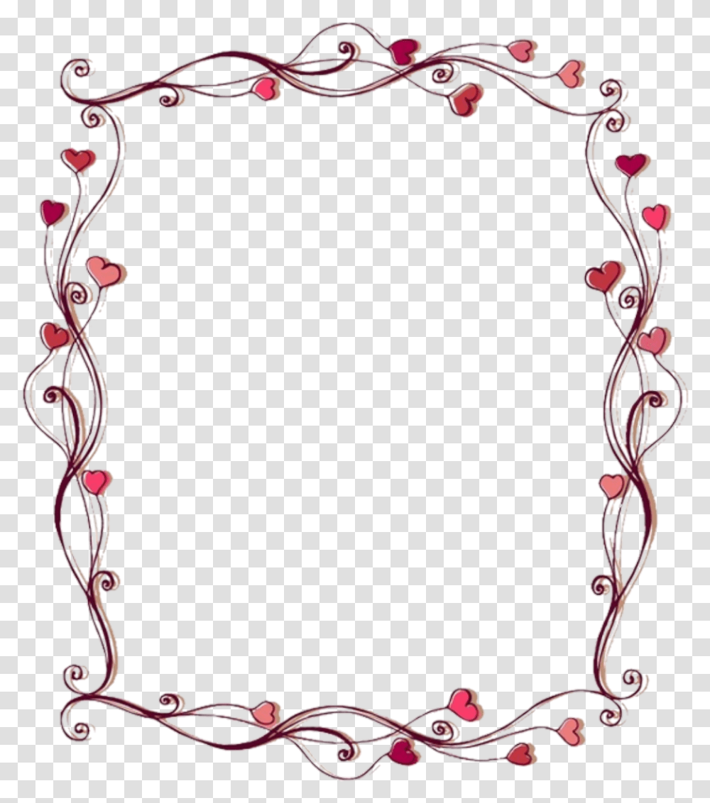 Love Frame Pink Download Flower And Hearts Border, Bow, Architecture, Building, Arched Transparent Png