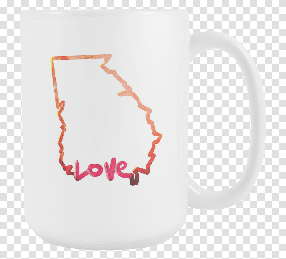 Love Georgia State Flag Map Outline 15oz Mug Mug, Coffee Cup, Glass, Birthday Cake, Dessert Transparent Png