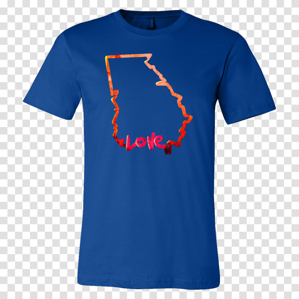 Love Georgia State Flag Map Outline Souvenir Gift T Shirt, Apparel, T-Shirt, Sleeve Transparent Png