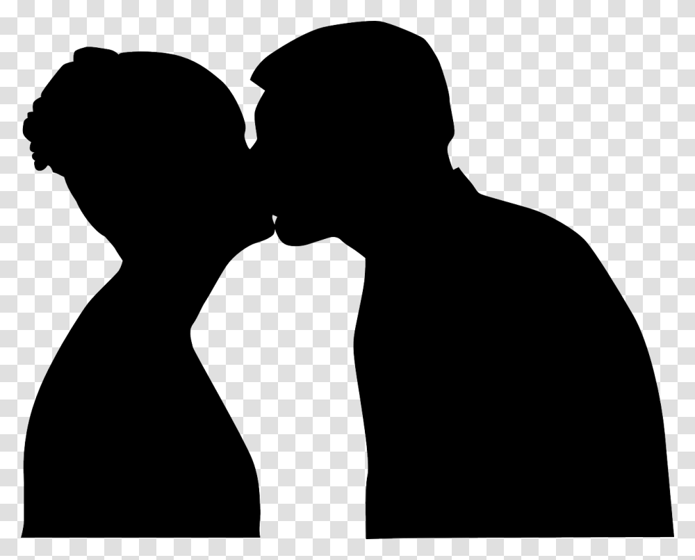 Love Good Night Kiss Gif, Silhouette, Person, Human, Hoodie Transparent Png