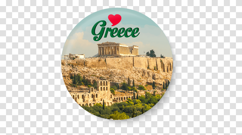Love Greece Fridge Magnet Athens Ancient Greece, Architecture, Building, Worship, Temple Transparent Png