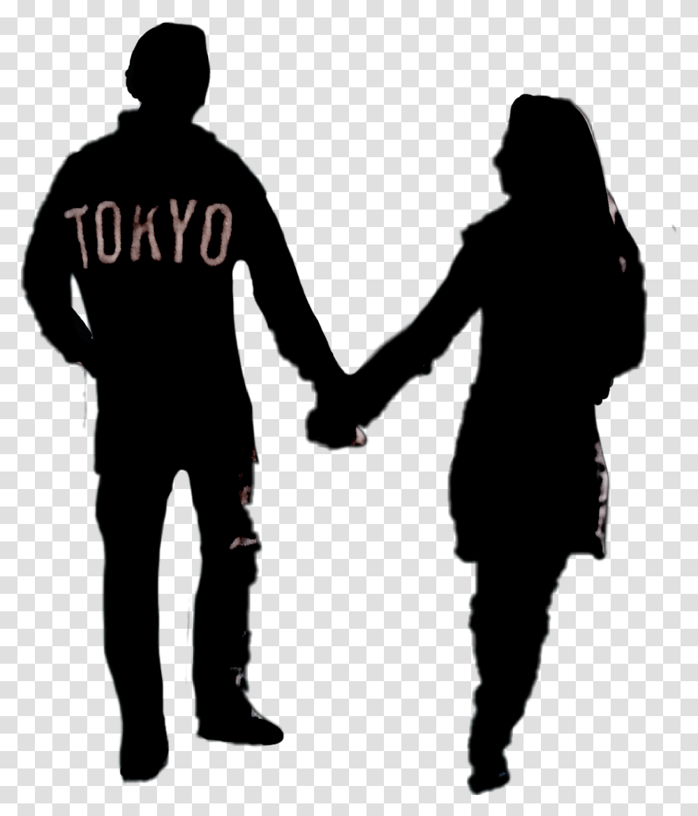 Love Handholding Holdinghands Walk Walking Walkinghandinhand Mother And Father Silhouette, Person, Human, Holding Hands, People Transparent Png