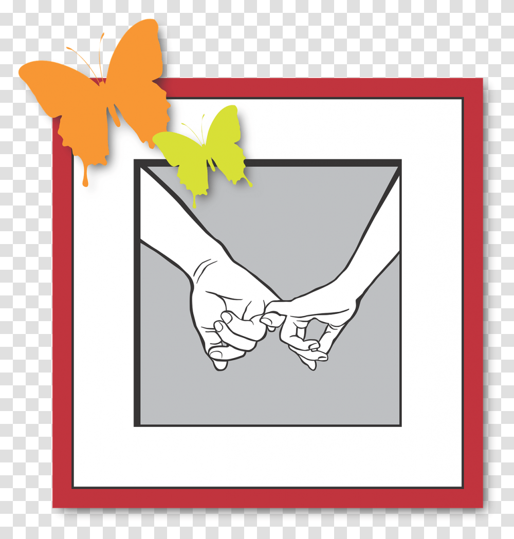 Love Hands Keep Butterfly Image, Holding Hands, Painting Transparent Png