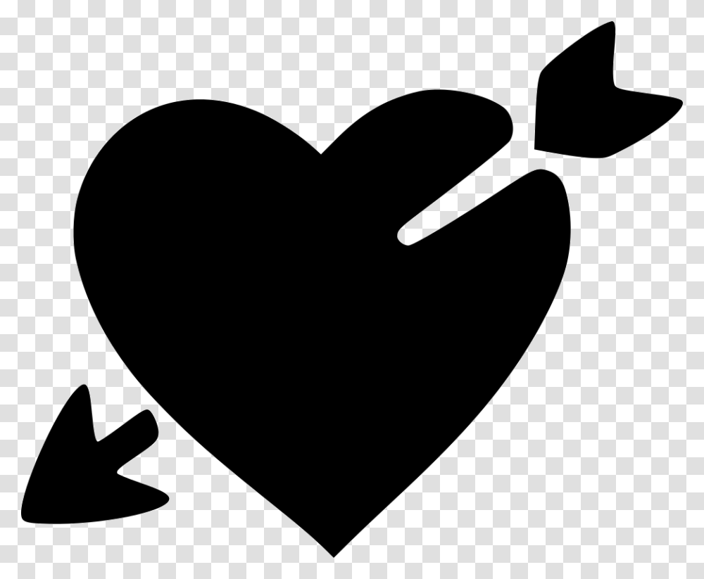 Love Heart Broken Valentine Day Arrow Cupid Broken Heart With Arrow, Stencil Transparent Png