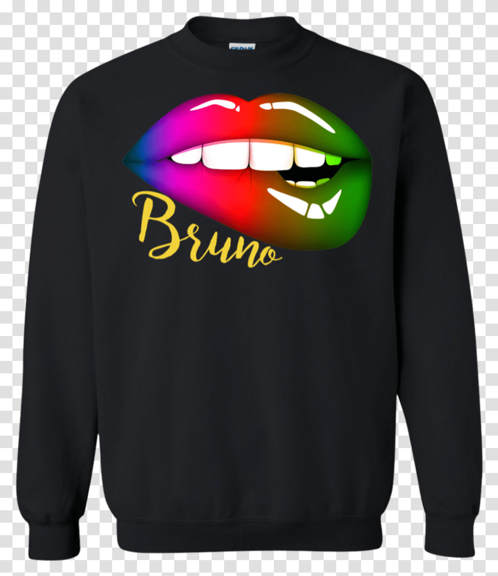 Love Heart Bruno Magic Lip Biting Sweatshirt Active Shirt, Apparel, Sleeve, Long Sleeve Transparent Png