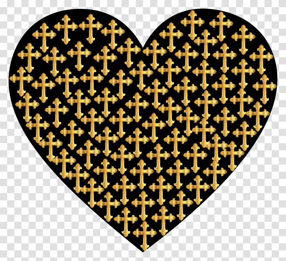 Love Heart Crosses Gold Clip Arts Letnij Sarafan V Goroshek, Chandelier, Lamp, Pattern, Crowd Transparent Png