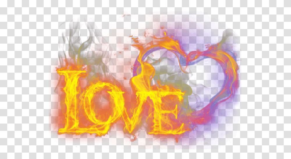 Love Heart Hearts Flame Fire Illustration, Bonfire, Ornament, Pattern, Fractal Transparent Png