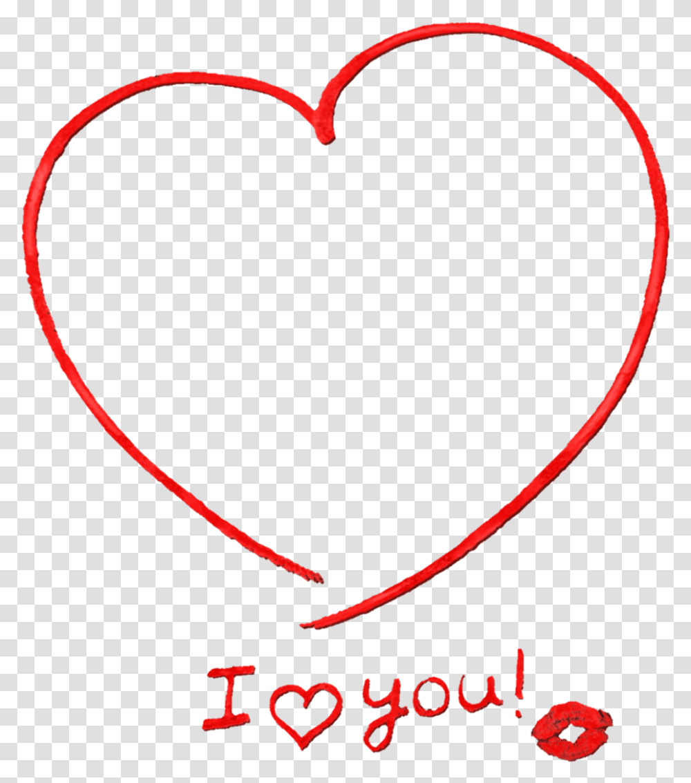 Love Heart Iloveyou Handpainted Loveyou Kiss Heart, Bow Transparent Png