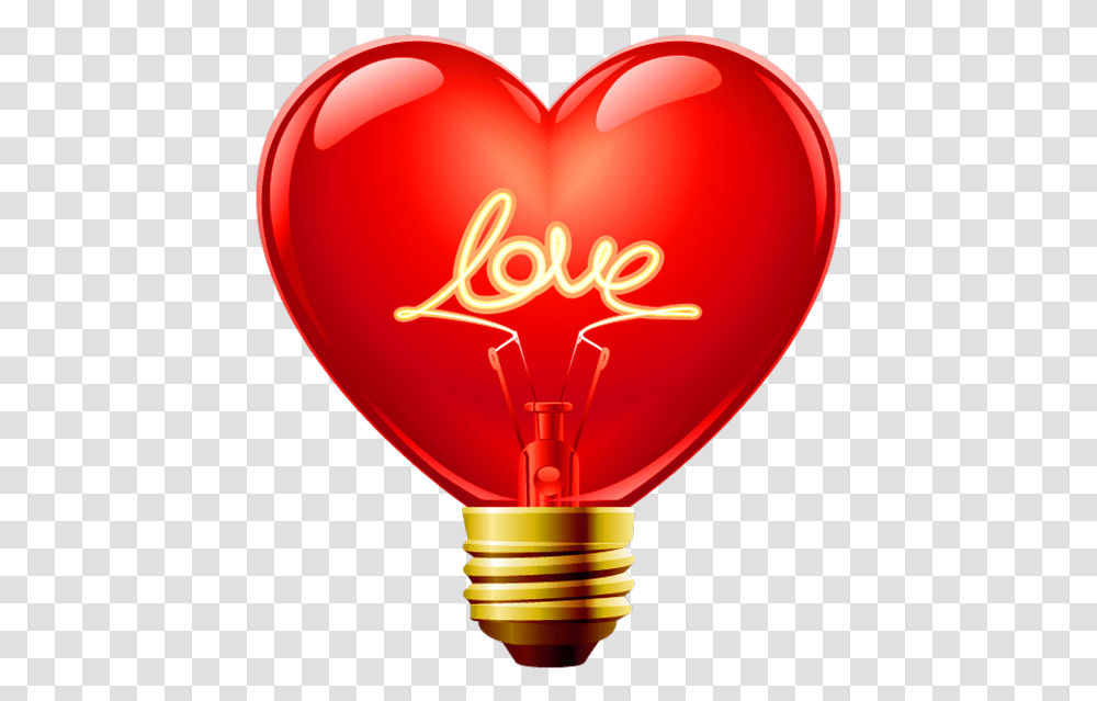 Love Heart Light Bulbs, Balloon, Lightbulb Transparent Png