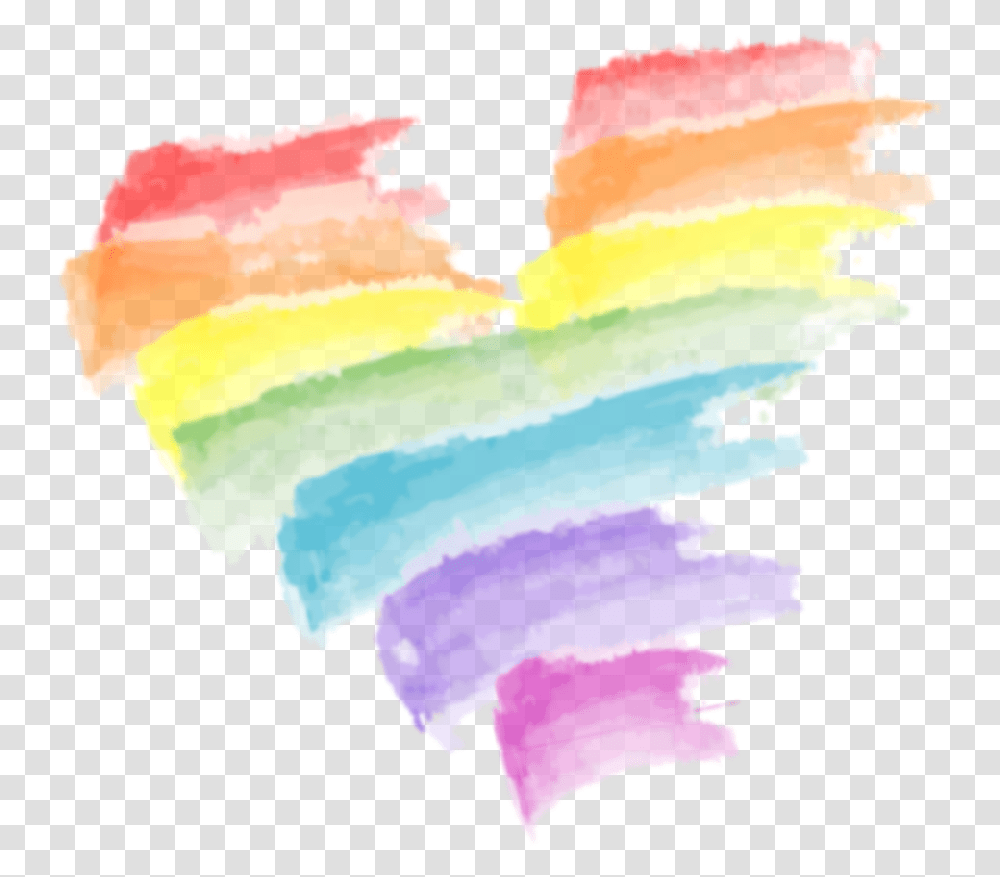 Love Heart Rainbow Watercolor Colorful Brush Pastel Rainbow Watercolour Heart, Plot, Nature, Outdoors Transparent Png