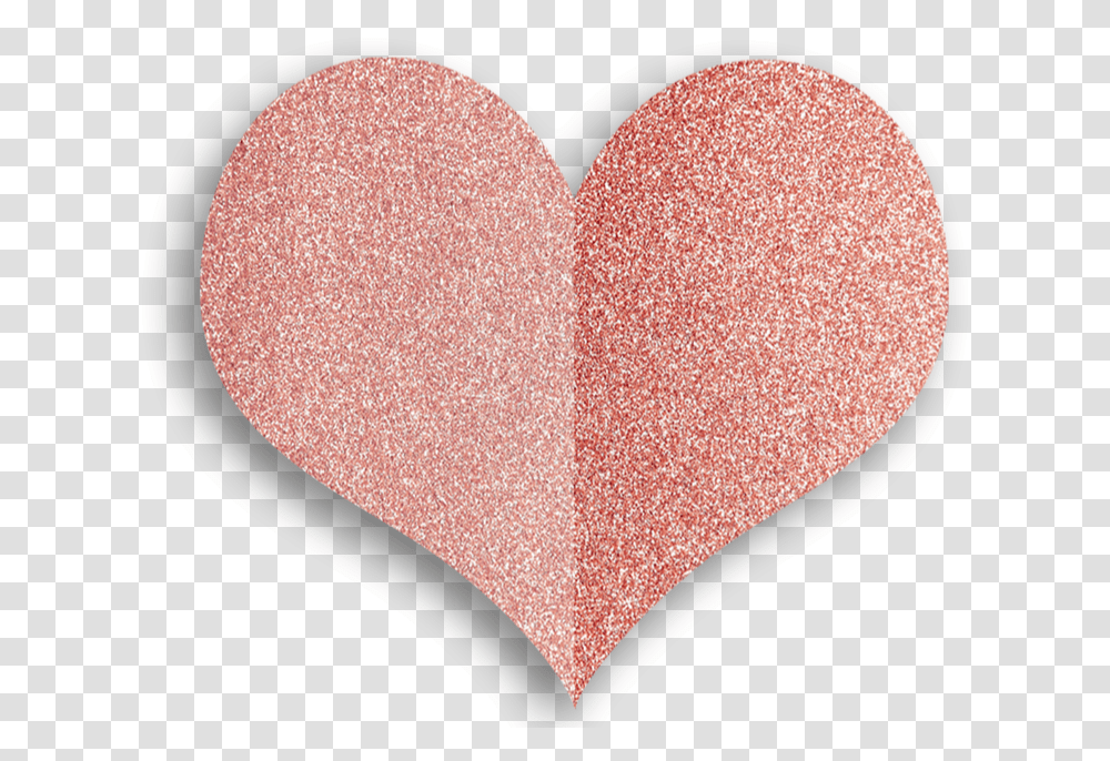 Love Heart Rosegold Pink Colorsplash Glitter Heart, Rug Transparent Png