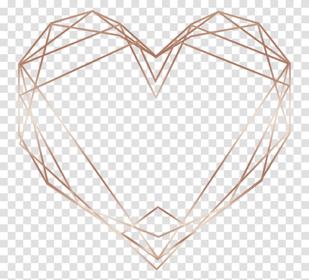 Love Heart Triangle Glitter Rosegold Geometric Geometric Rose Gold Heart, Bow, Star Symbol, Diamond Transparent Png