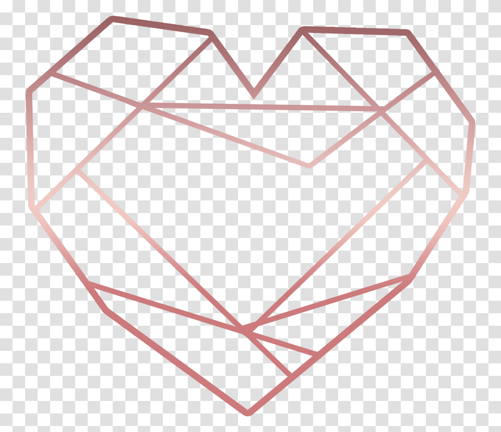 Love Heart Triangle Glitter Rosegold Geometric Rose Gold Geometric Heart, Envelope, Bow, Mail, Utility Pole Transparent Png