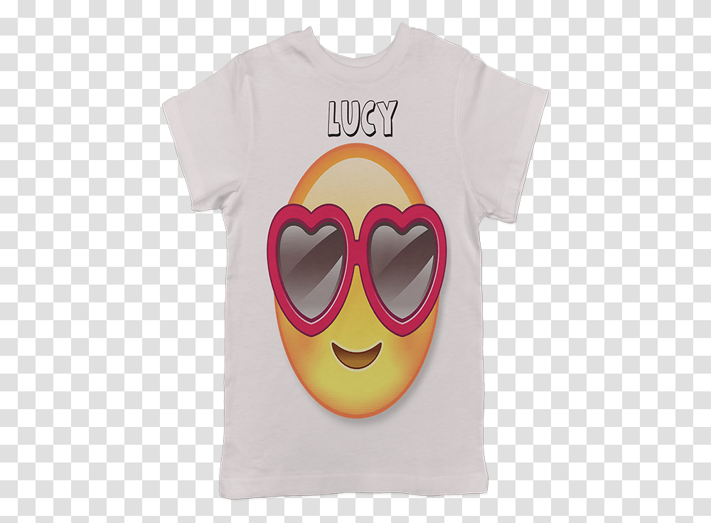 Love Hearts Emoji T Shirt Smiley, Apparel, T-Shirt, Glasses Transparent Png