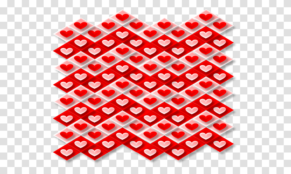 Love Hearts Valentine's Day Pink Red 3d Pattern Valentine's Day, Rug, Alphabet, Sweets Transparent Png