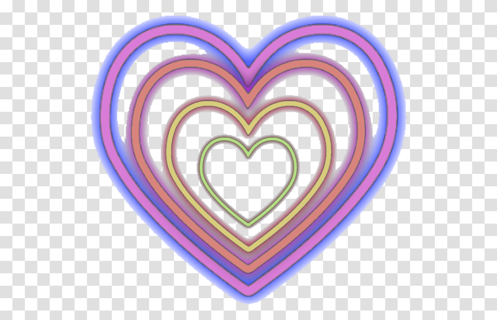 Love Heartshapes Rainbows Rainbowstickerremix Neon Heart, Rug Transparent Png