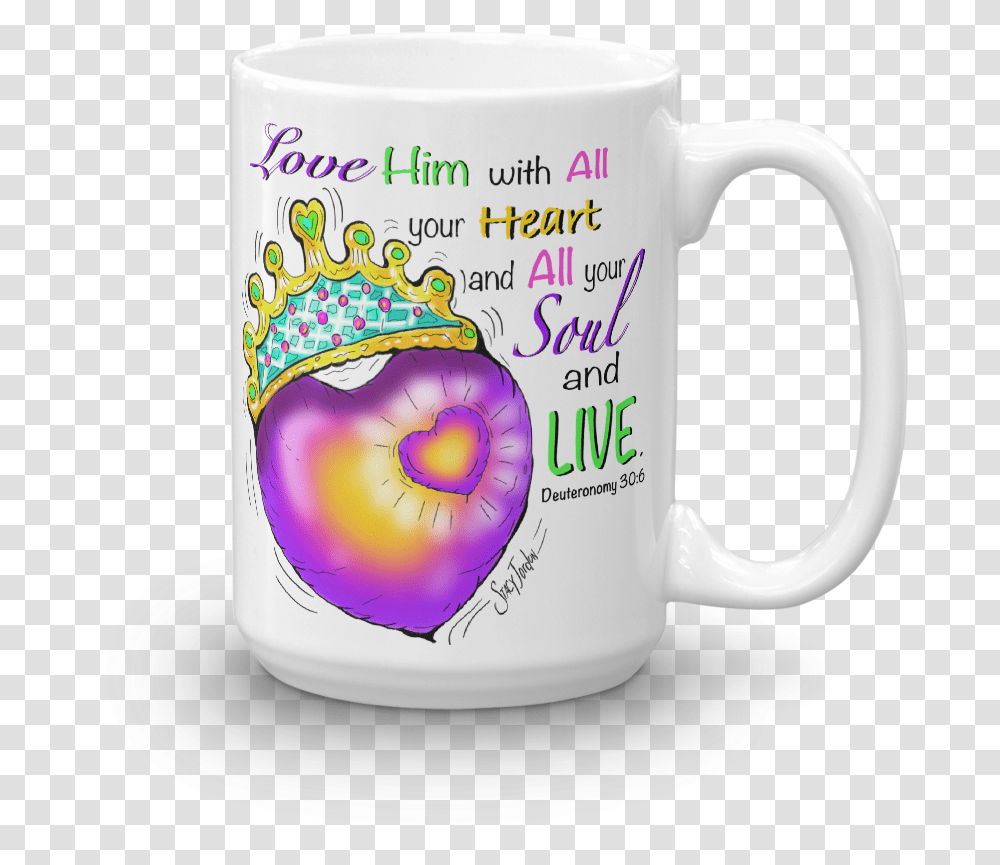 Love Him With All Your Heart Mug, Coffee Cup, Tape, Pottery Transparent Png
