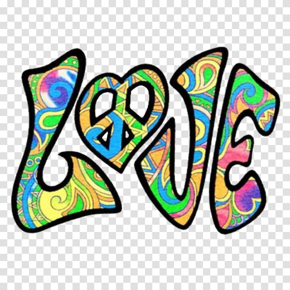 Love Hippie Retro Psychedelic Peace Transparent Png
