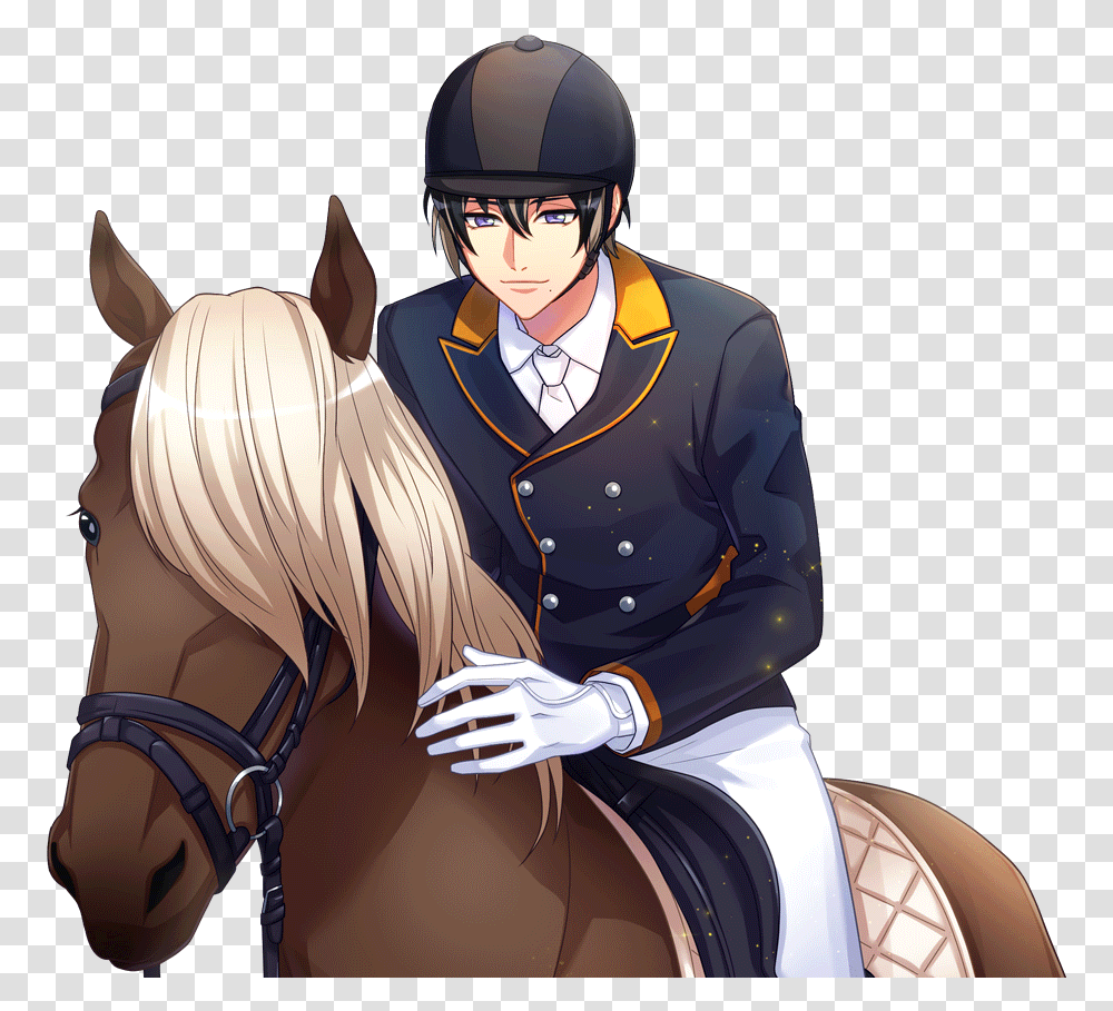 Love Horse Riding Club Horse Rider, Helmet, Clothing, Person, Manga Transparent Png