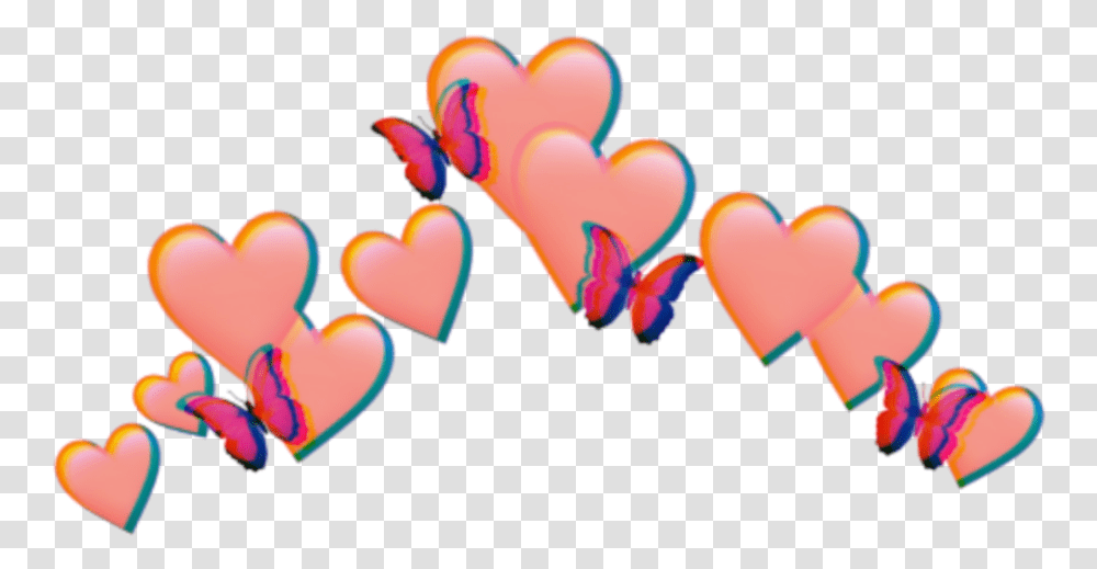 Love Kalp Glitch Red Spiral Aesthetic Crown Heart Emoji Crown, Cupid Transparent Png