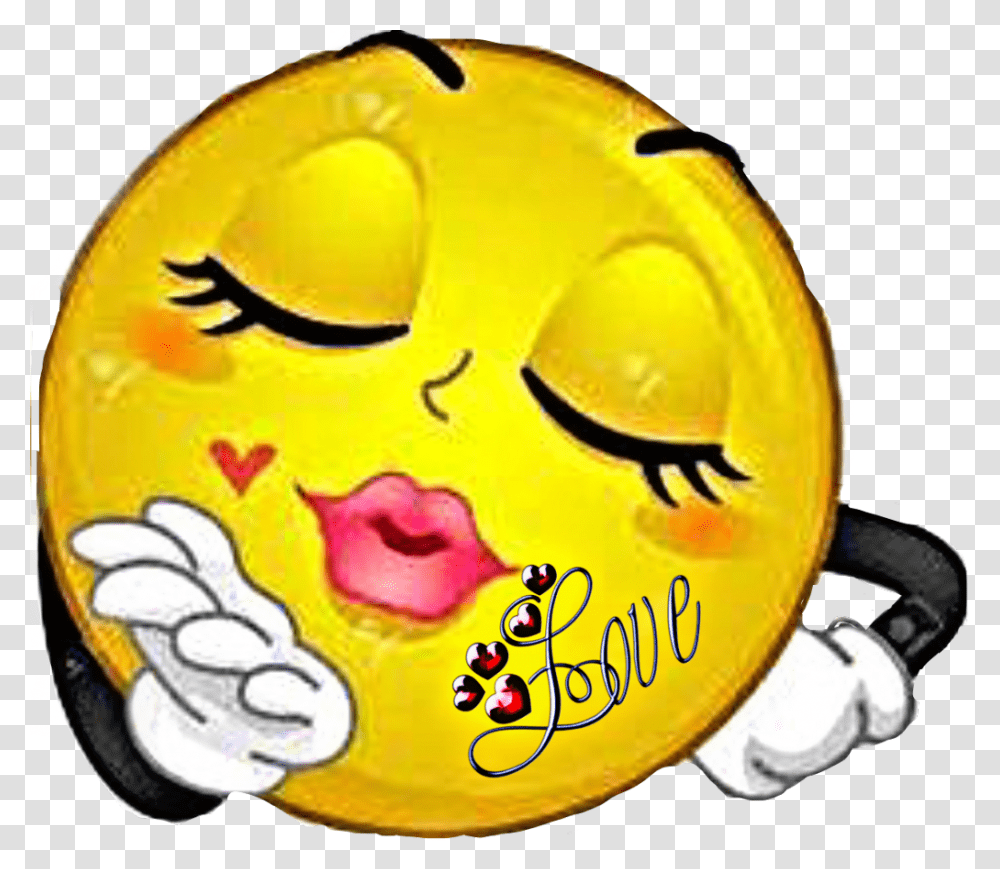 Love Kiss Emoji Big Kiss Emoji, Helmet, Soccer Ball, People Transparent Png
