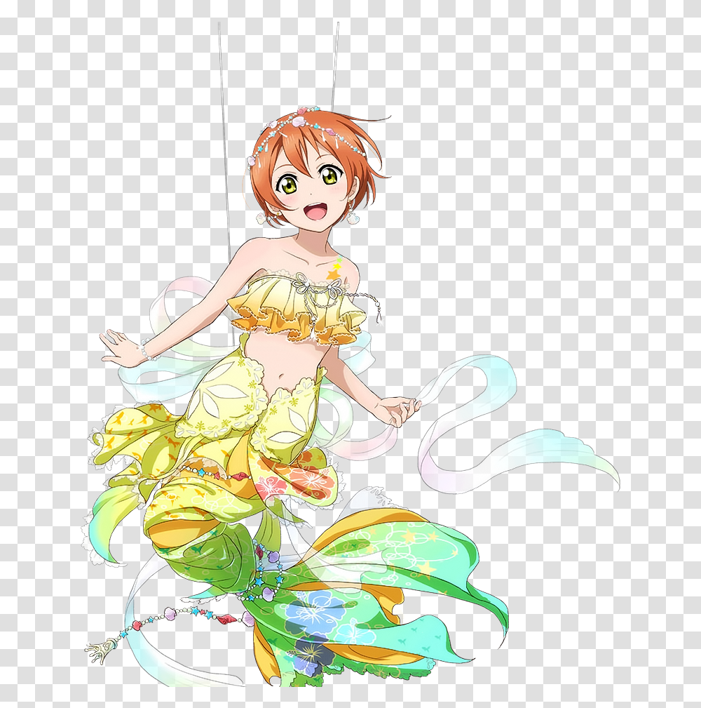 Love Live Hoshizora Rin Love Live Mermaid Love Live Mermaid Rin, Person, Human, Art, Graphics Transparent Png