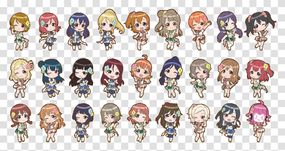 Love Live School Idol Festival All Stars Chibis, Doll, Toy, Head Transparent Png