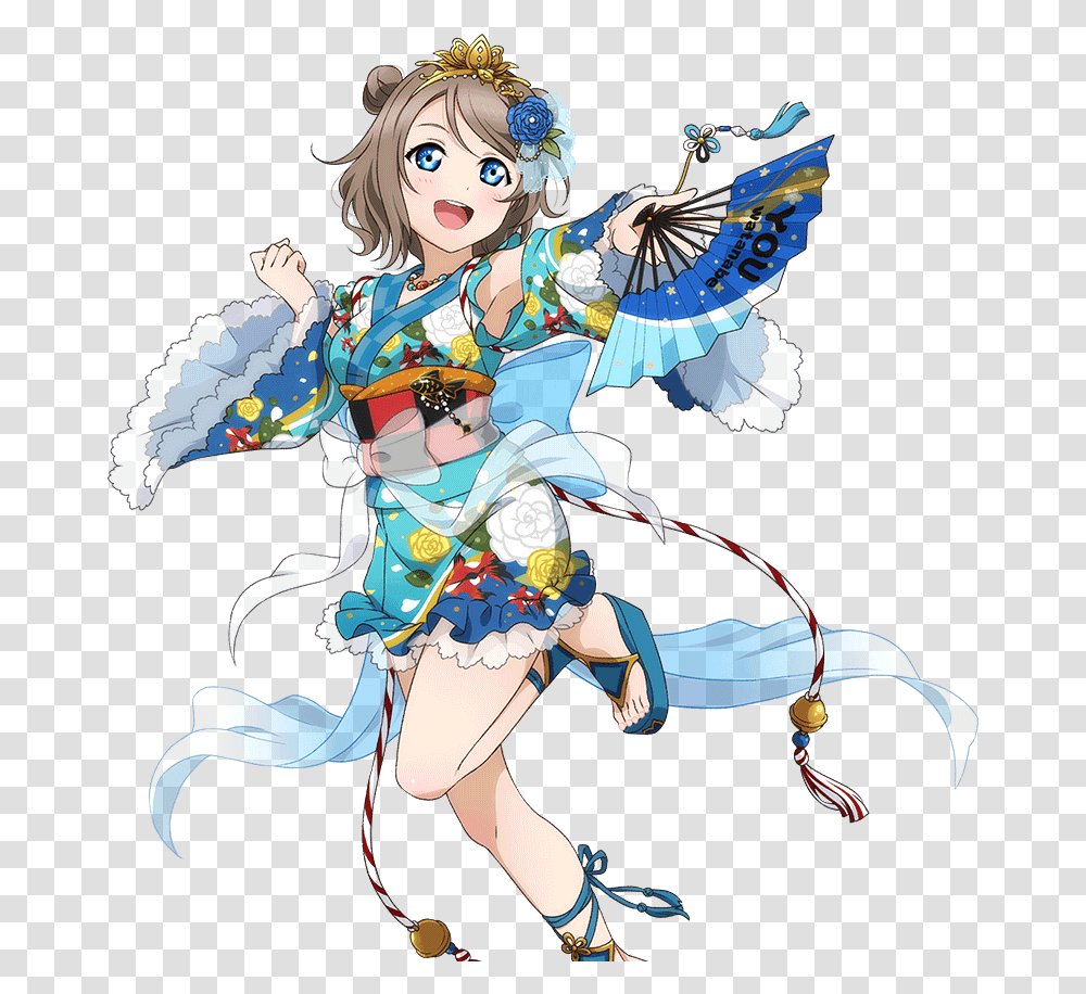 Love Live Sunshine Cards Hd Download Download Bang The Taiko Drum You Watanabe, Comics, Book, Manga, Person Transparent Png