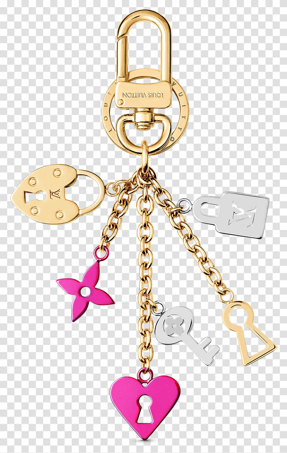 Love Lock Heart And Keys Bag Charm Key Holder Handbag, Accessories, Accessory, Earring, Jewelry Transparent Png