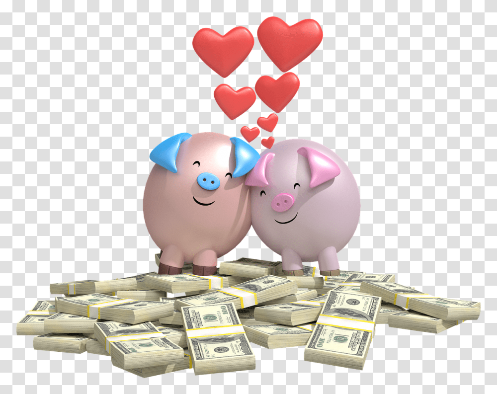 Love Money Background, Dollar, Piggy Bank Transparent Png