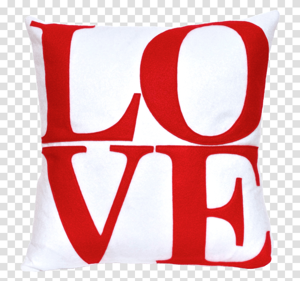 Love Pillow Cover Red On Pure White Cushion Transparent Png