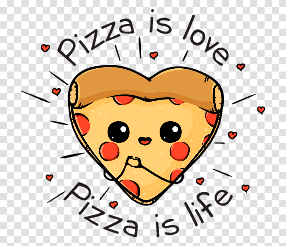 Love Pizza Heart Sticker By Das Mia 1157525 Images Kawaii Cute Pizza Drawing, Poster, Advertisement, Label, Text Transparent Png