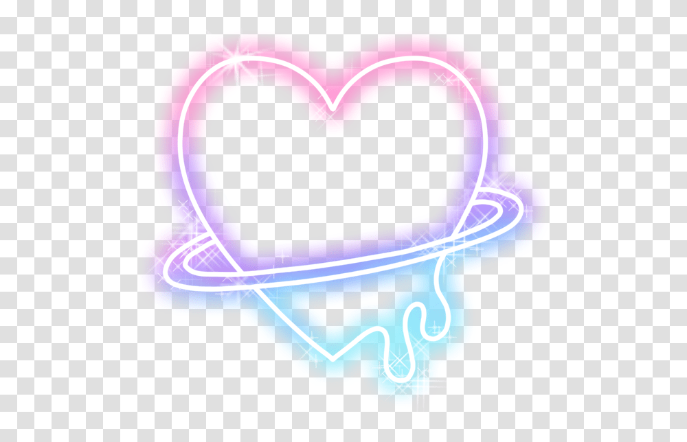 Love Planet Rainbow Colorful Galaxy Frame Lightning Heart With Halo Transparent Png