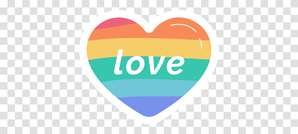 Love Rainbow Heart Sticker Vertical, Label, Text, Logo, Symbol Transparent Png