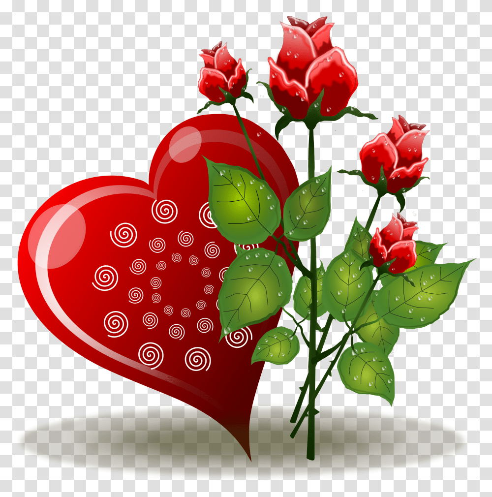 Love Rose Flower, Plant, Ikebana, Vase Transparent Png