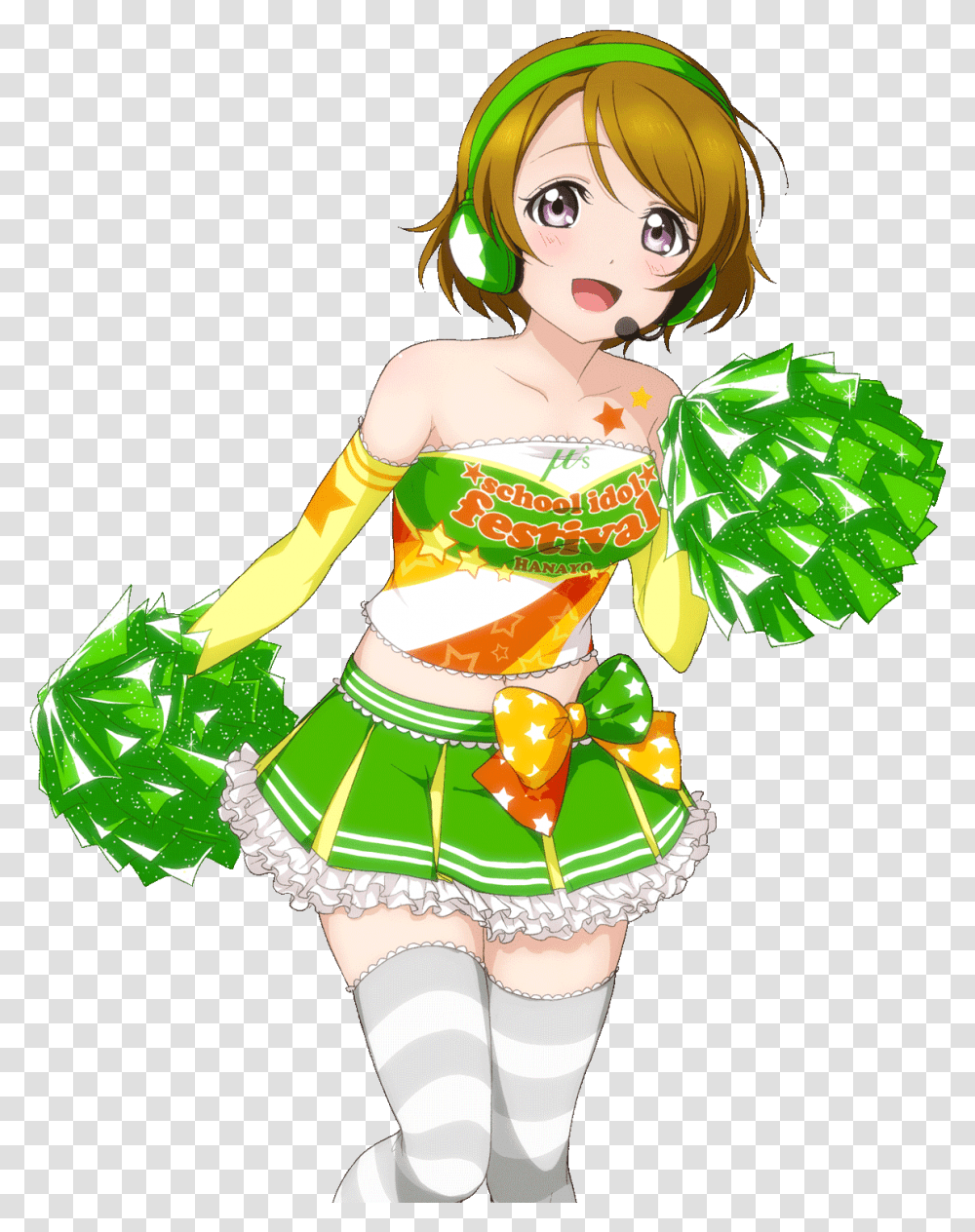 Love School Idol Festival Hanayo Cheerleader Card, Costume, Green, Plant, Female Transparent Png