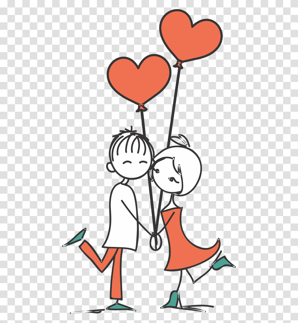 Love Stick Figure Boy And Girl, Ball, Balloon Transparent Png