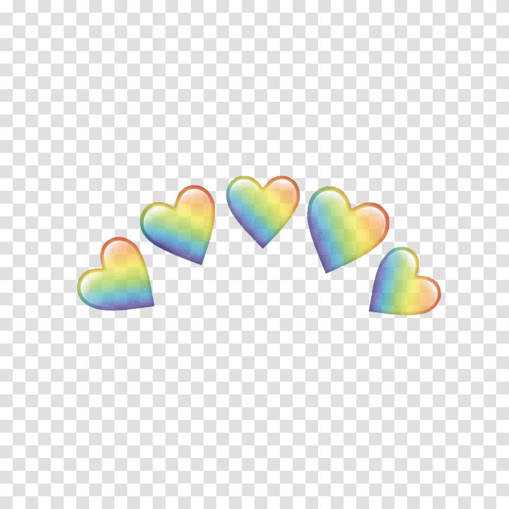 Love Stickers Tumblr Heart Crown Heart Rainbow Heart Emoji Crown, Accessories, Accessory, Petal, Flower Transparent Png