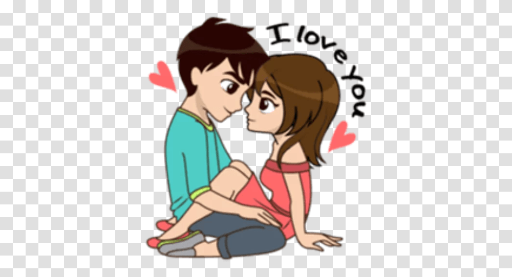 Love Story Stickers Love Romantic Pics Cartoon, Book, Person, Human, Hug Transparent Png