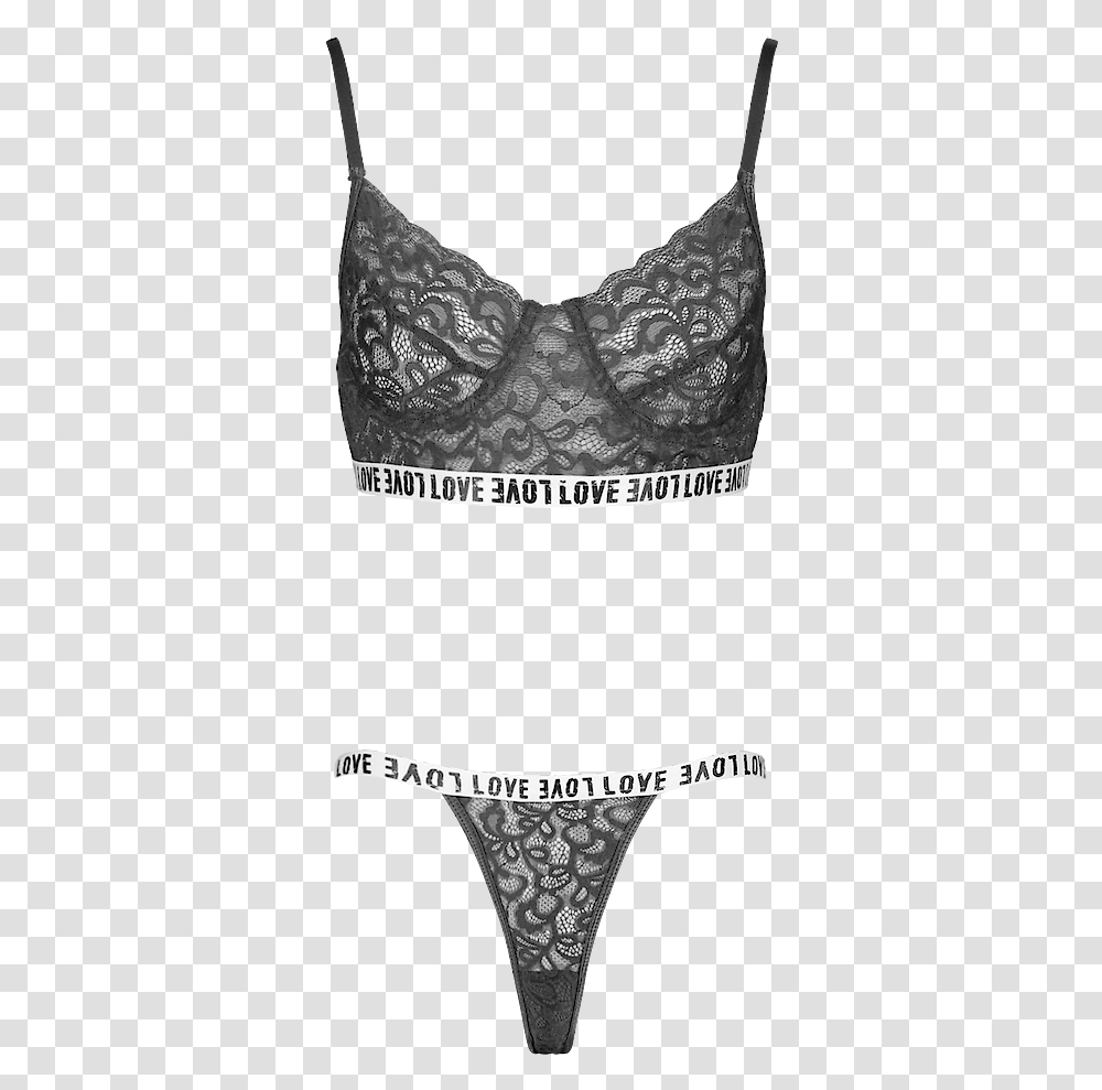 Love Tape Lace Bra & Thong Set Boohoo Lingerie Top, Clothing, Apparel Transparent Png