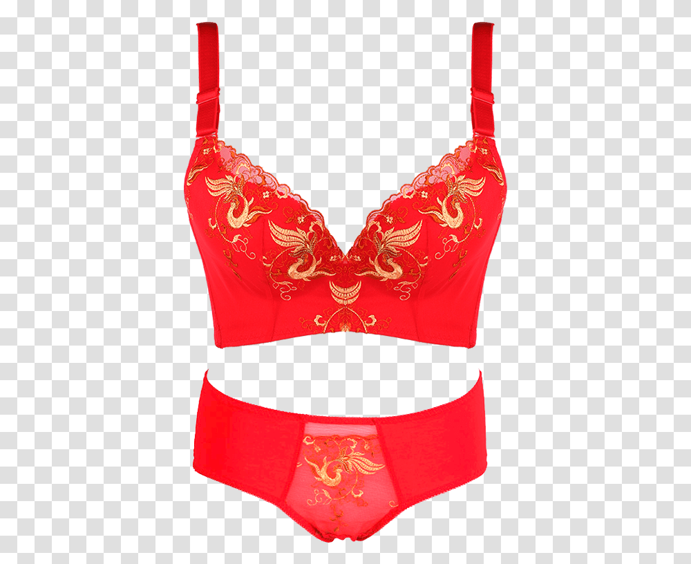 Love Temptation Natal Year Underwear Set Female Red Lingerie Top, Apparel, Bra, Blouse Transparent Png