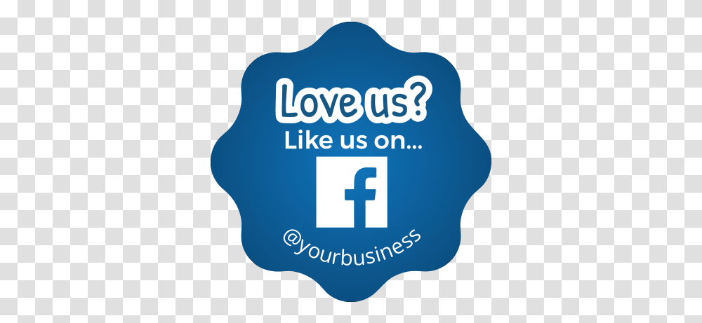 Love Us Facebook Sticker Design Like Us Facebook Template, Text, Label, Number, Symbol Transparent Png